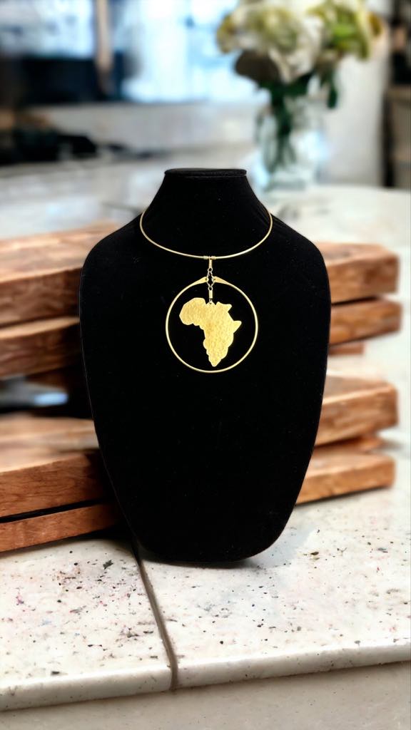 Handmade Brass African Pendant Statement Necklace