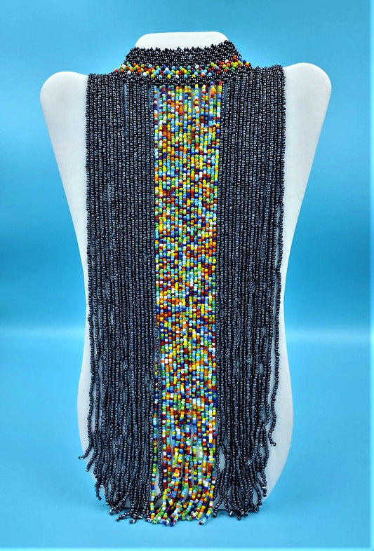 Gray & Multi Color Choker Necklace Set